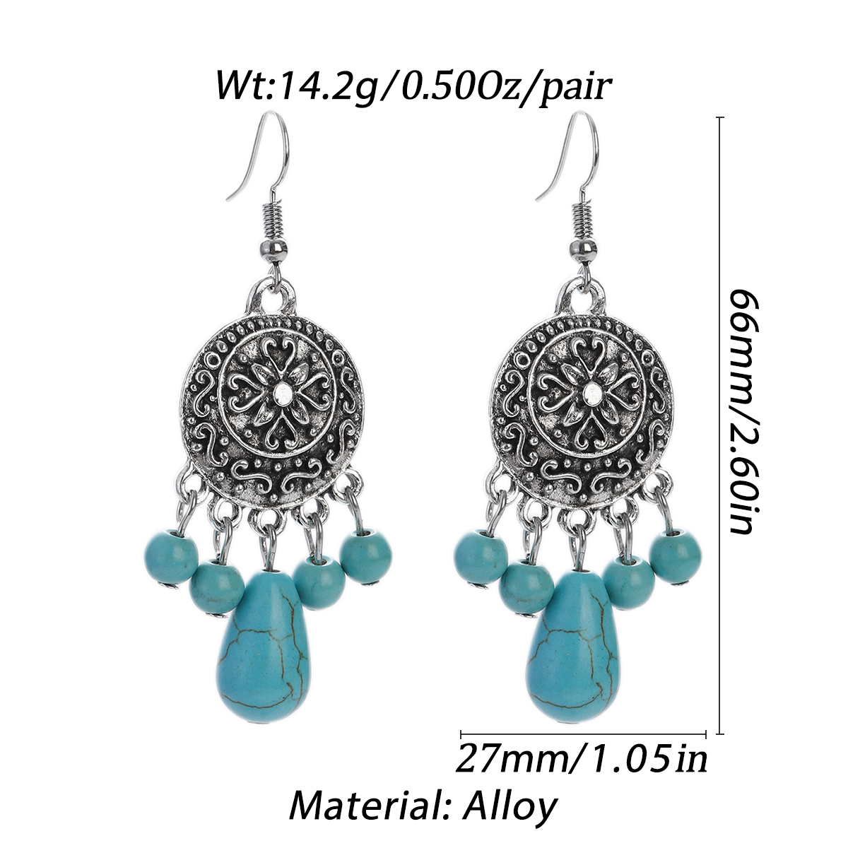 Retro Tassel Wing Handmade Alloy Ethnic Style Female Drop Earrings Vintage - Picture 4 of 5