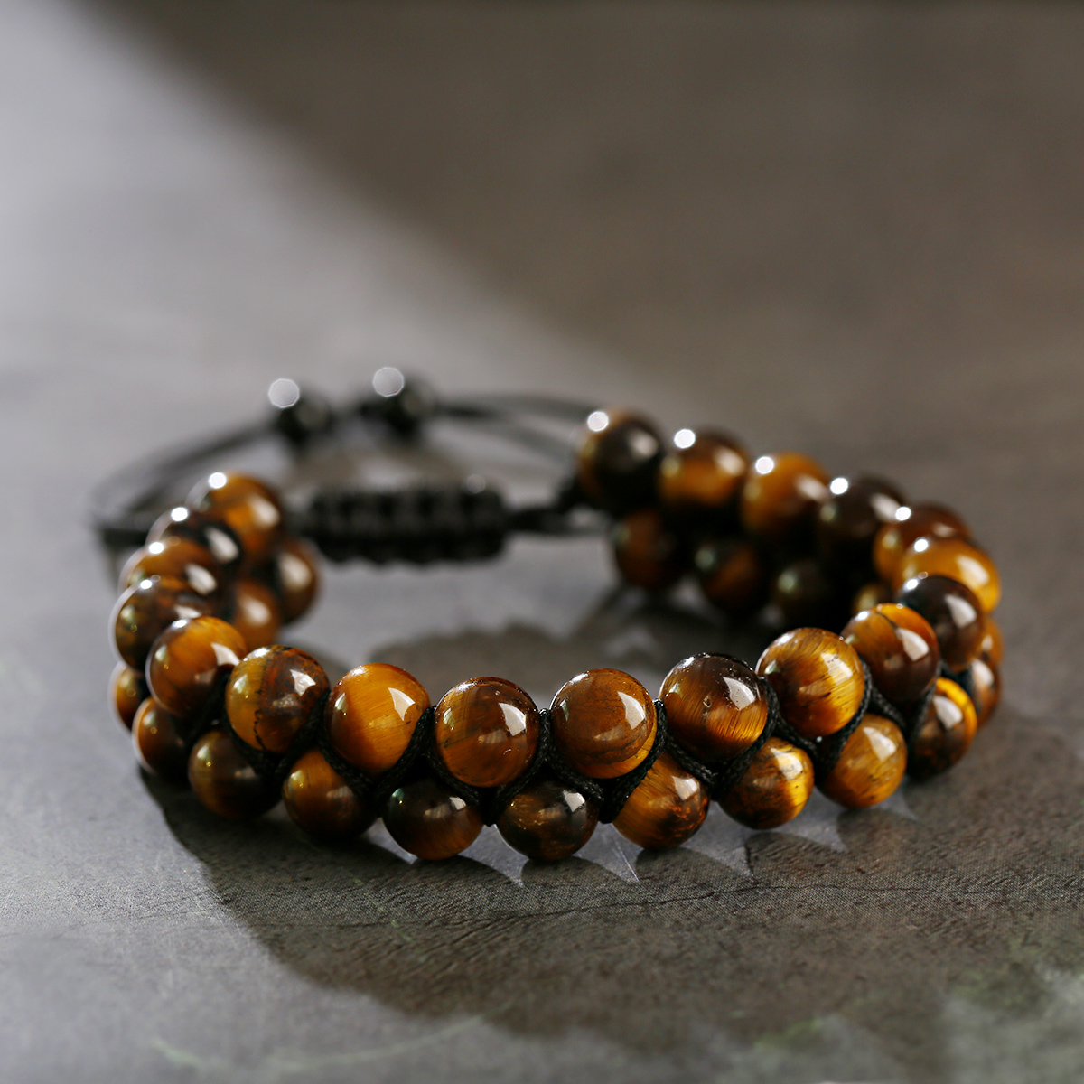 Triple Protection Natural Black Obsidian Hematite Tiger's Eye Bracelet