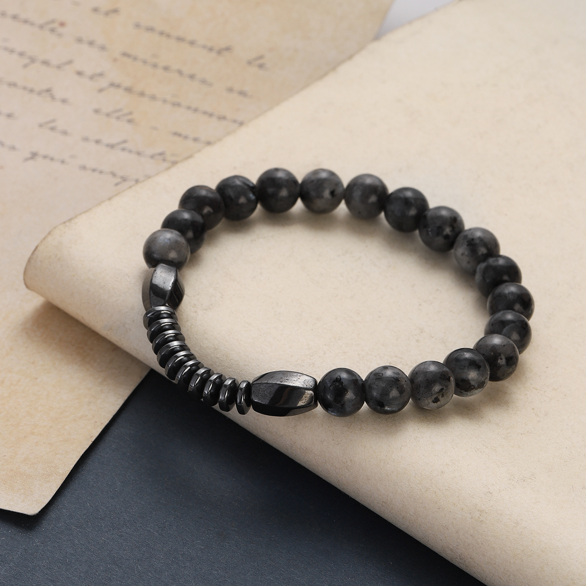 Hematite Fashion For Men's Bracelet Natural Stone Tiger Eye Lava Bead Bracelet