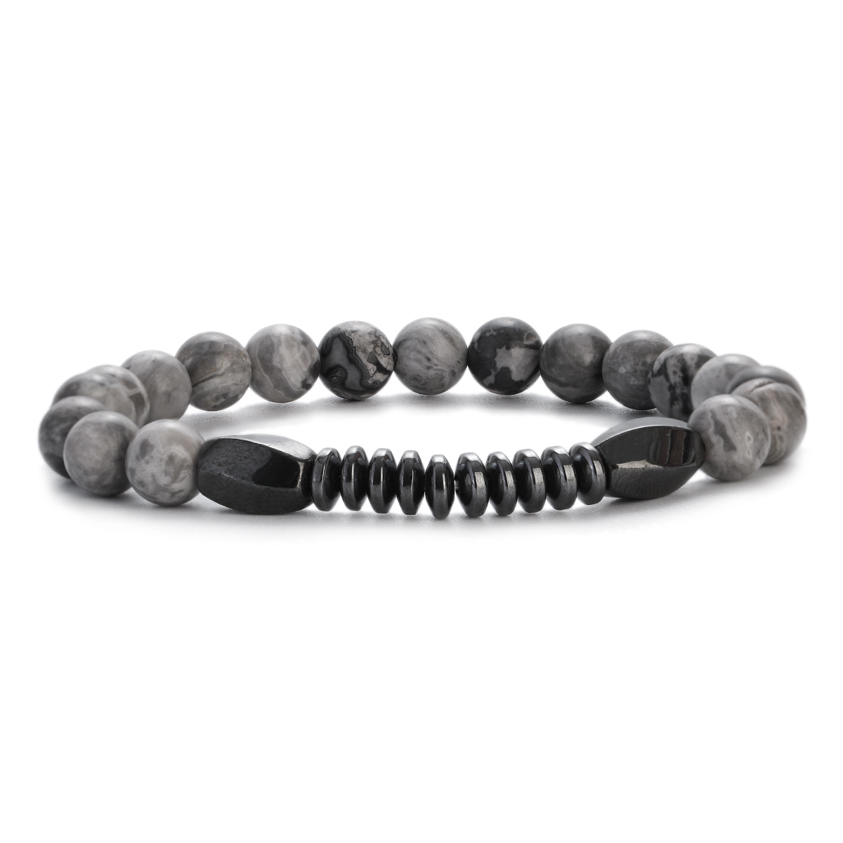 Hematite Fashion For Men's Bracelet Natural Stone Tiger Eye Lava Bead Bracelet