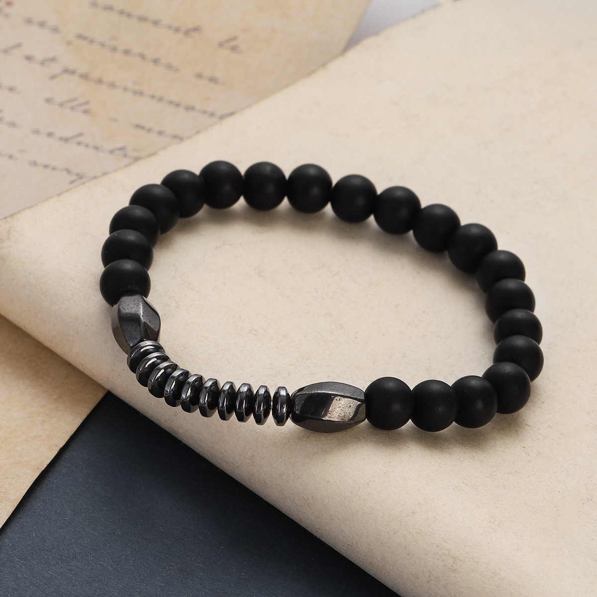 Hematite Fashion For Men's Bracelet Natural Stone Tiger Eye Lava Bead Bracelet