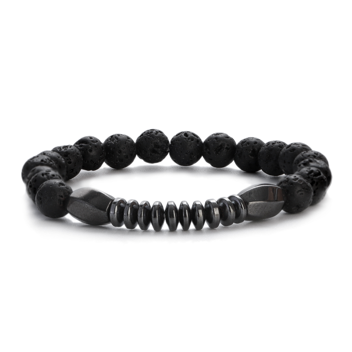 Hematite Fashion For Men's Bracelet Natural Stone Tiger Eye Lava Bead Bracelet