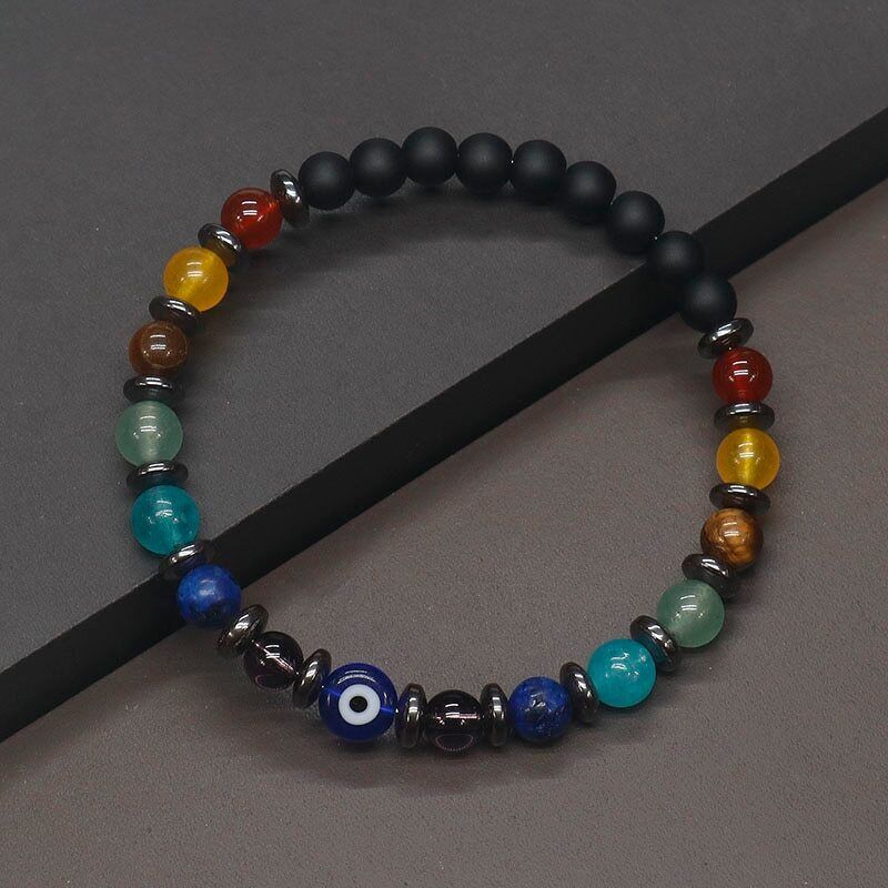 6mm 7 Chakra Hematite Bracelet Natural Stone Reiki Healing Enegry Yoga Bracelet - Picture 10 of 13