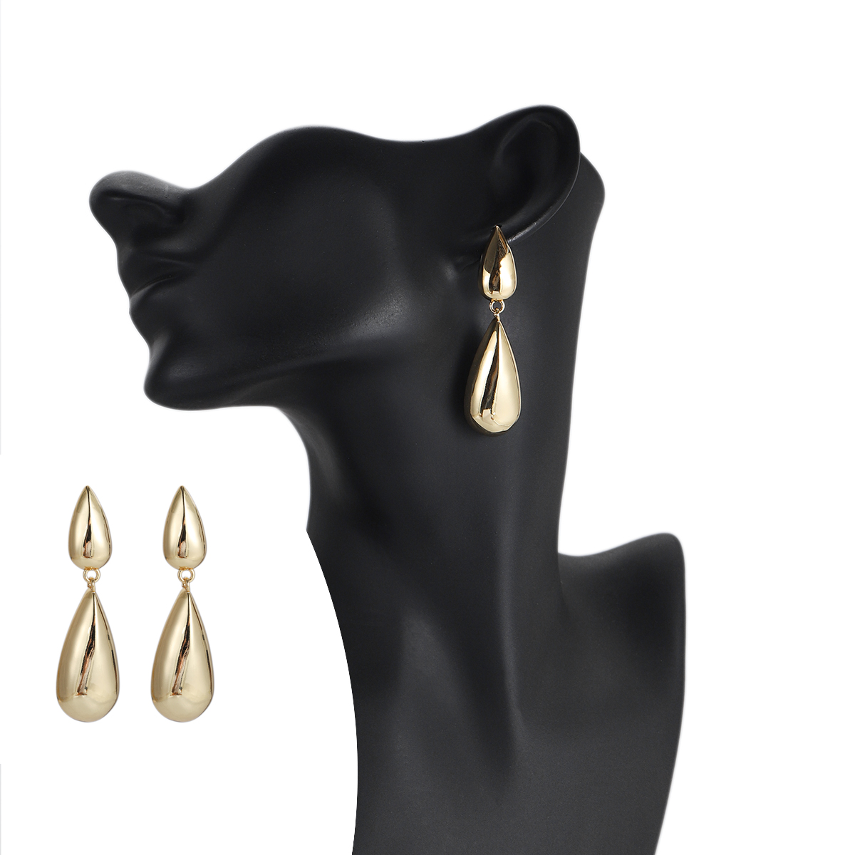Gold Color Geometric Circle Small Stud Dangle Earrings for Women Statement Beads - Picture 35 of 51