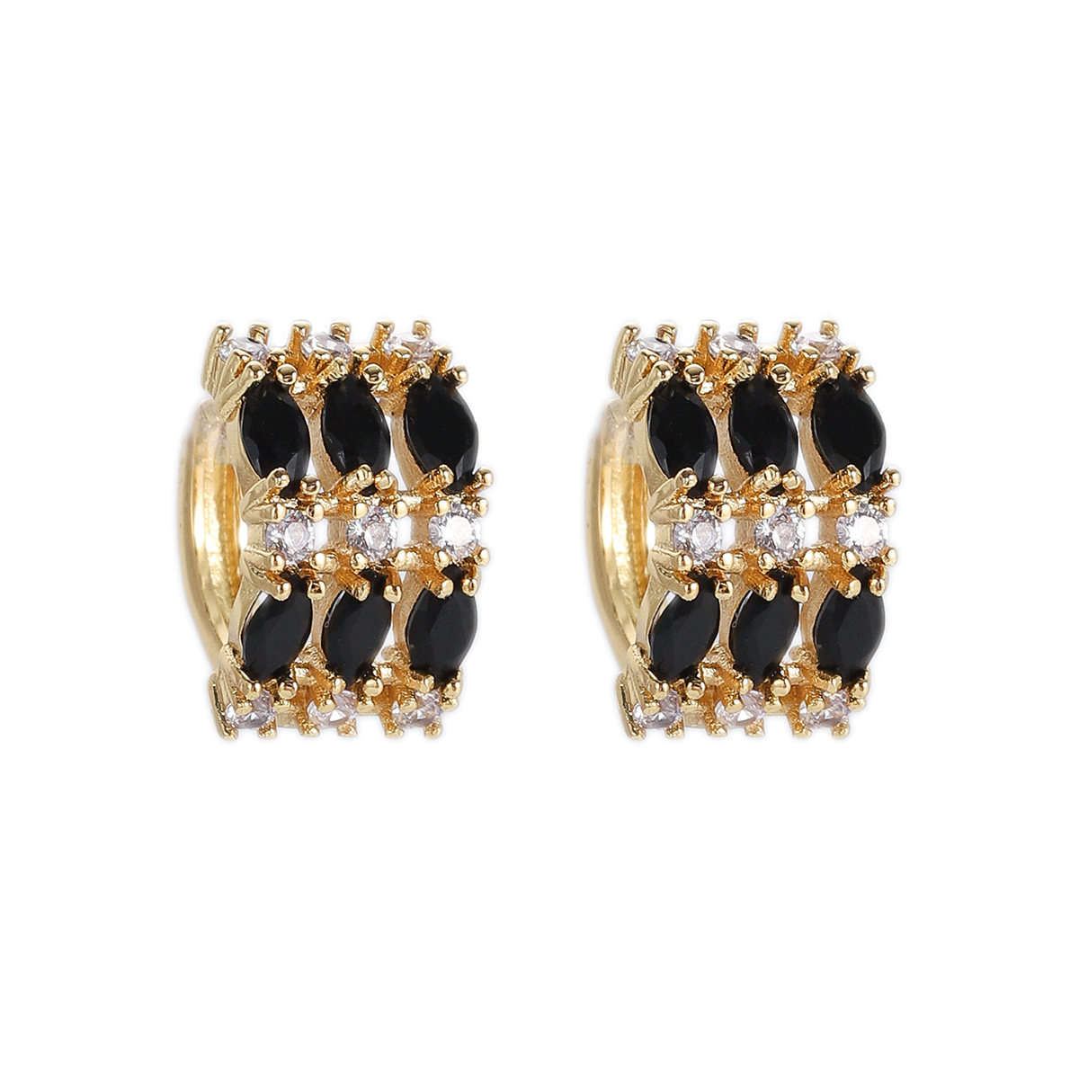 Boho Hoop Earrings for Women Female Slim Colorful Pave CZ Boho Fashion Earrings - Picture 17 of 108