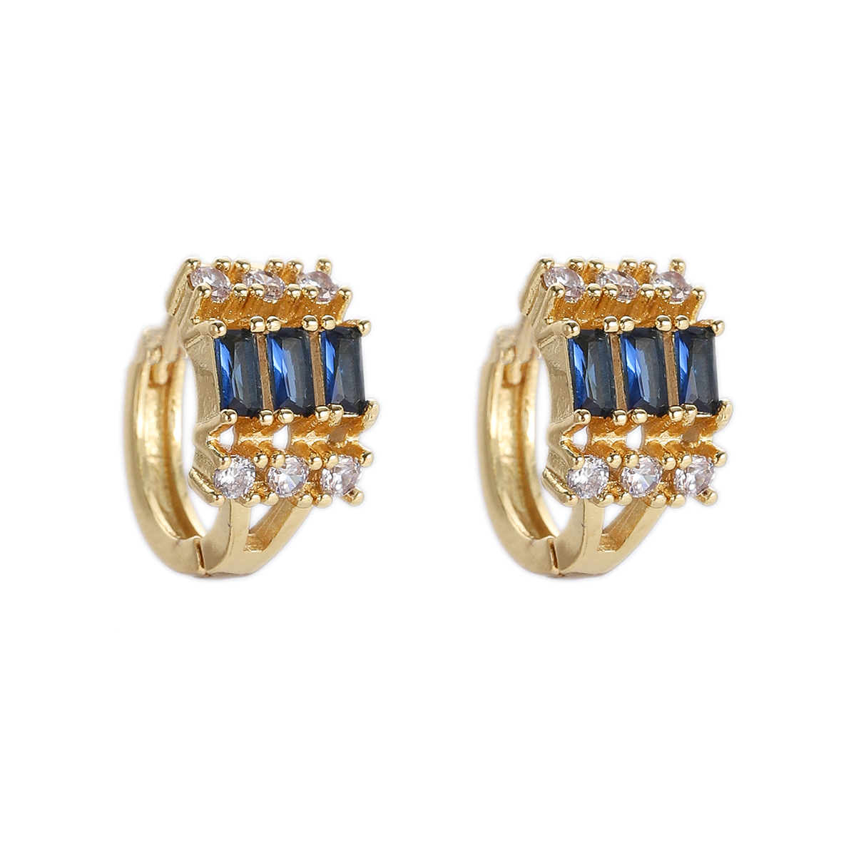 Boho Hoop Earrings for Women Female Slim Colorful Pave CZ Boho Fashion Earrings - Picture 41 of 108