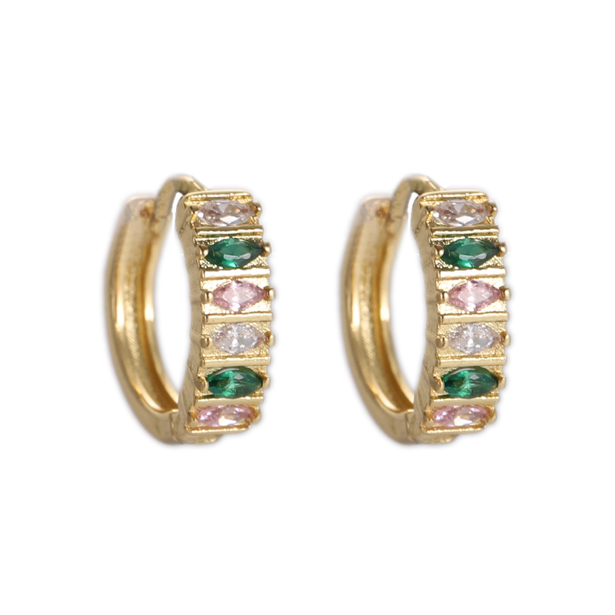 Boho Hoop Earrings for Women Female Slim Colorful Pave CZ Boho Fashion Earrings - Picture 84 of 108