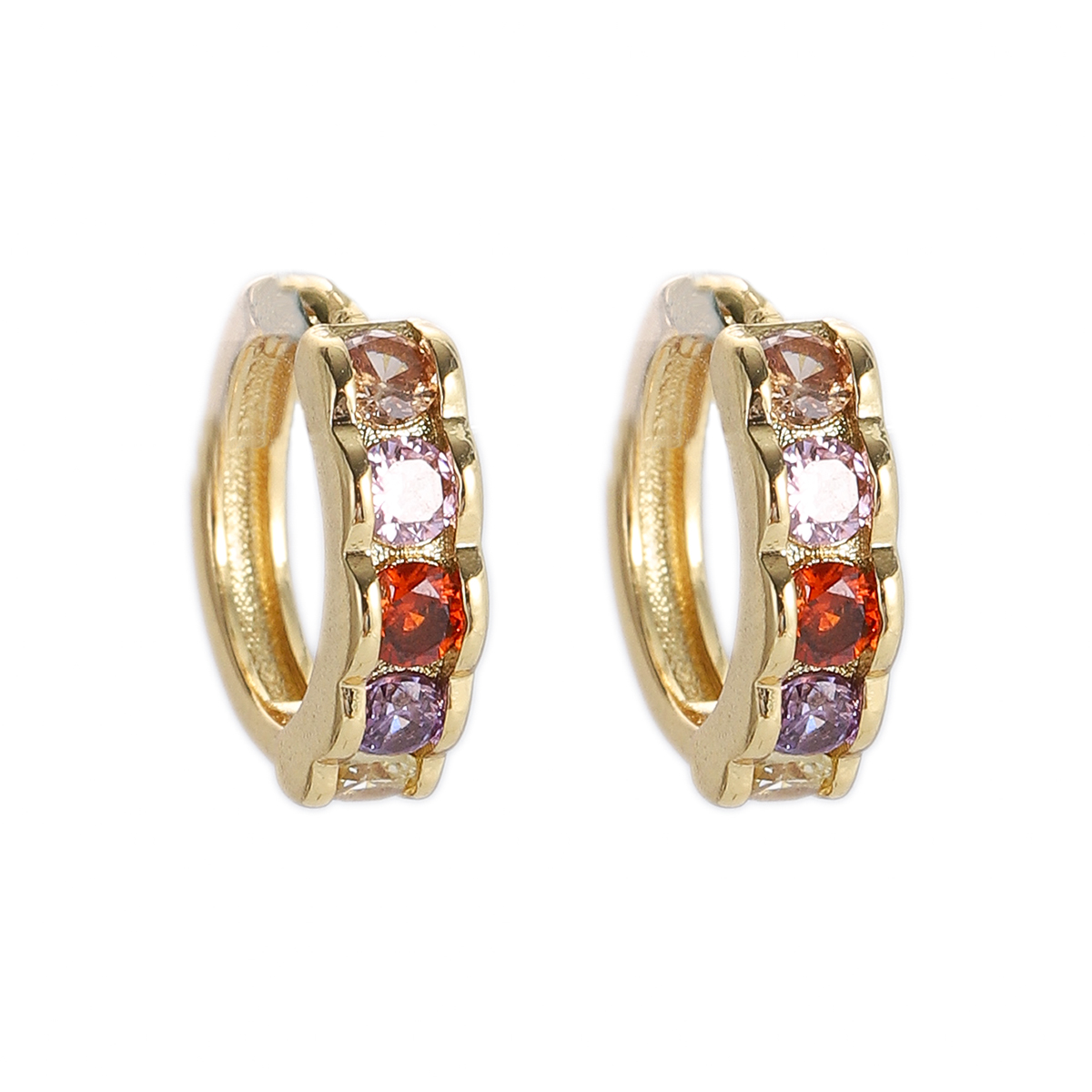 Boho Hoop Earrings for Women Female Slim Colorful Pave CZ Boho Fashion Earrings - Picture 90 of 108