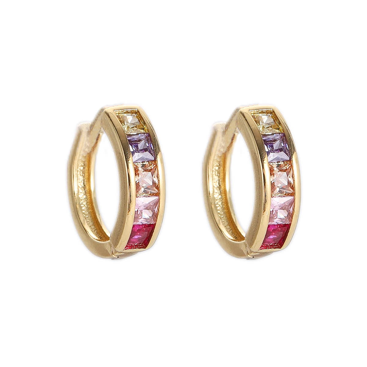 Boho Hoop Earrings for Women Female Slim Colorful Pave CZ Boho Fashion Earrings - Picture 96 of 108
