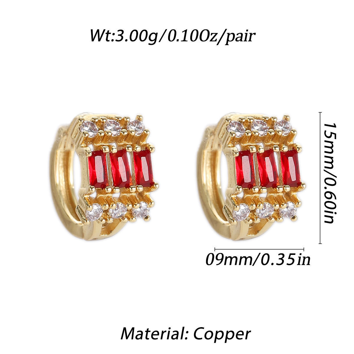 Boho Hoop Earrings for Women Female Slim Colorful Pave CZ Boho Fashion Earrings - Picture 33 of 108