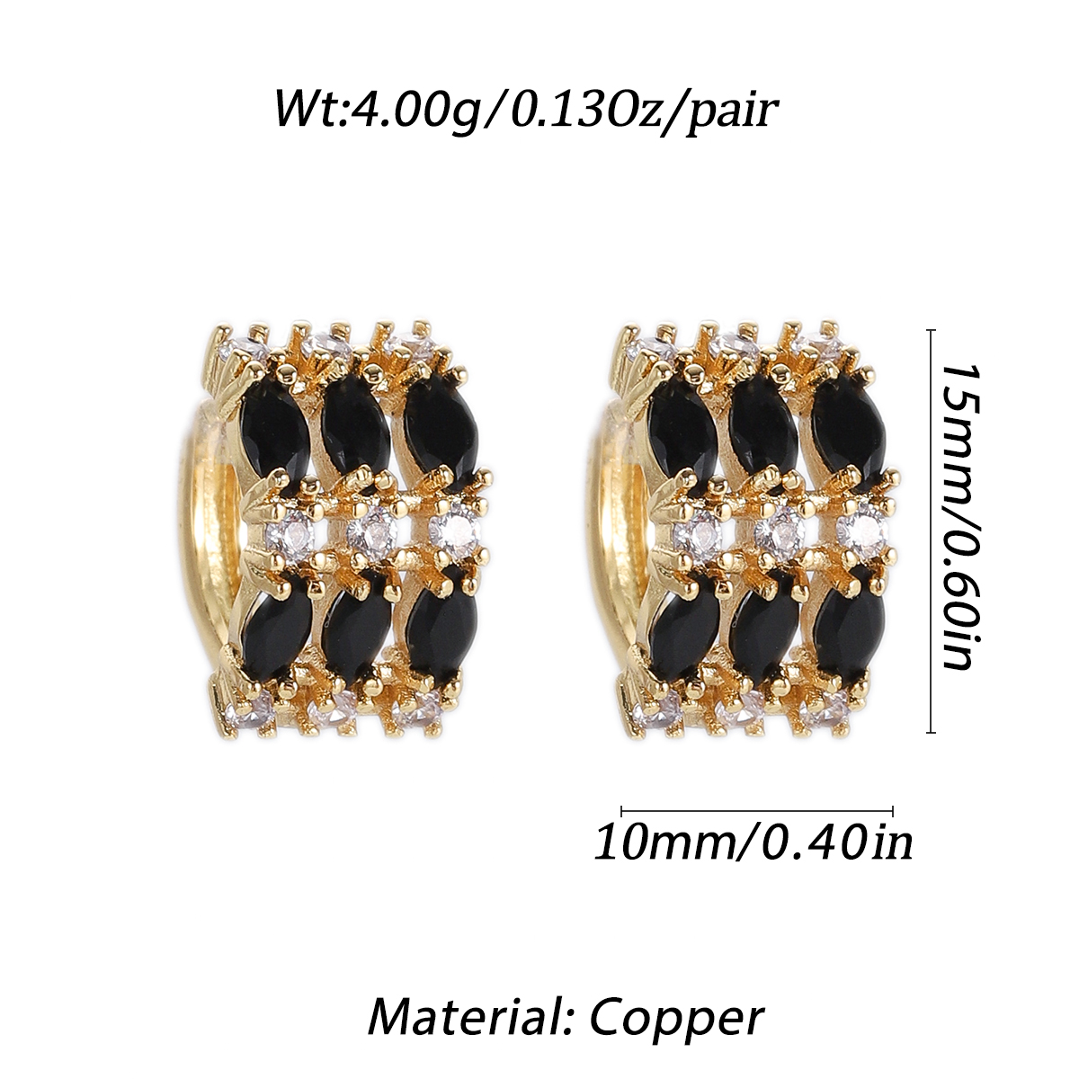 Boho Hoop Earrings for Women Female Slim Colorful Pave CZ Boho Fashion Earrings - Picture 21 of 108