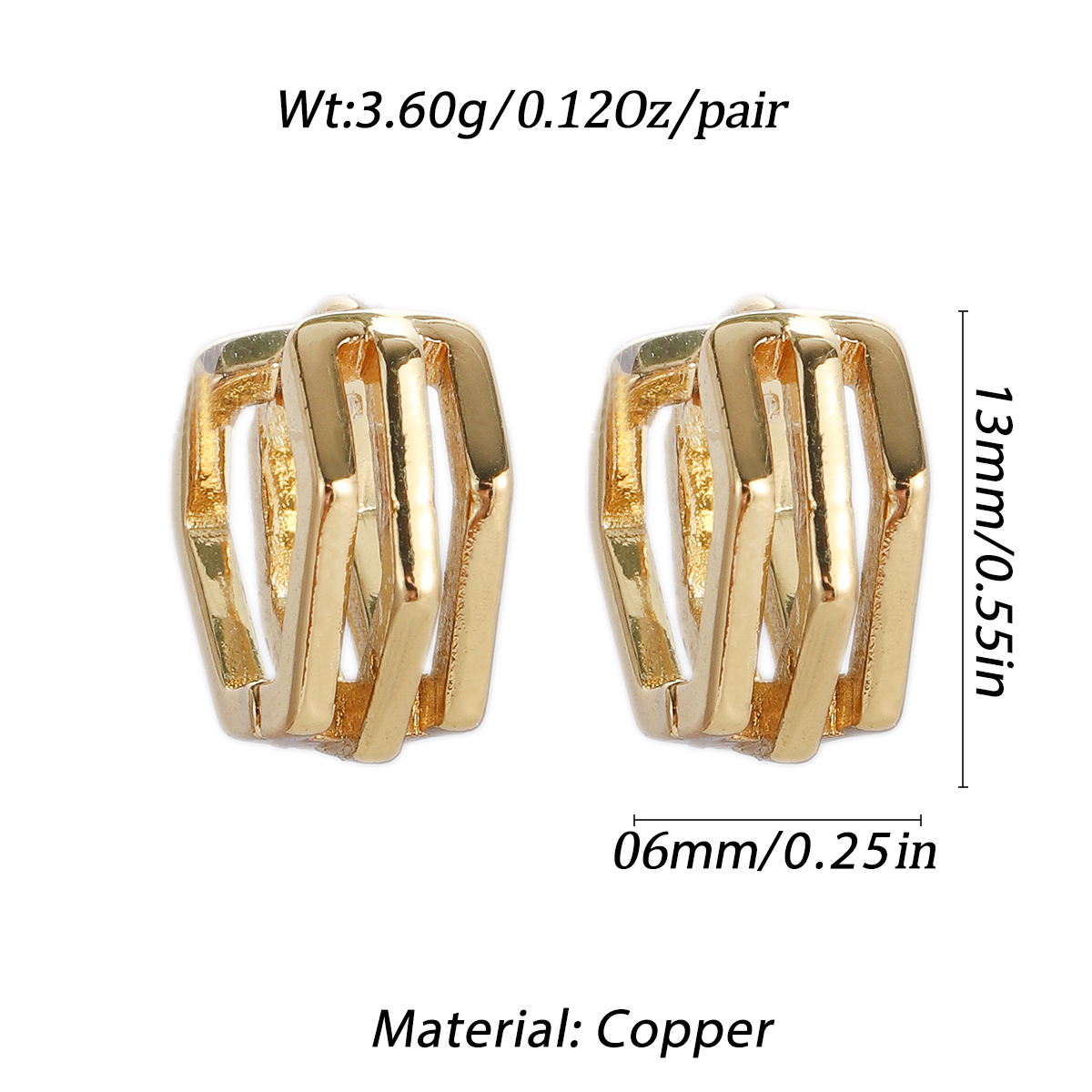 Geometric Earrings for Women Triangle Square Frame Earrings Gold Color In Korean - Picture 41 of 72