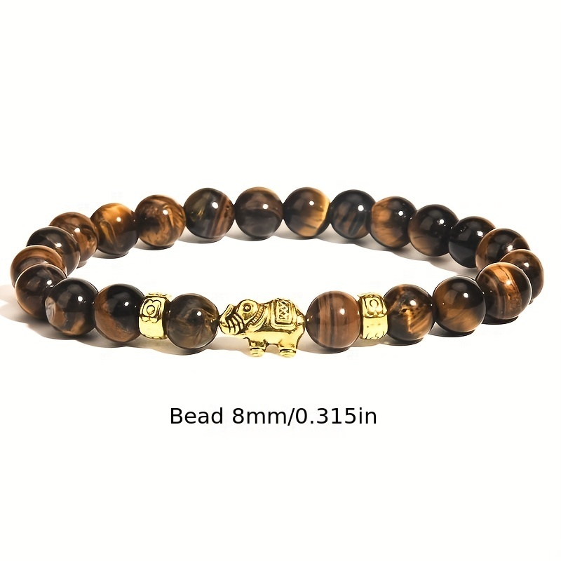 4Pcs/set Natural Stone Elephant Beaded Bracelets Set Handmade For Men Women Gift