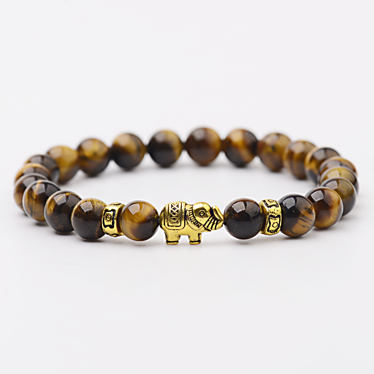 4Pcs/set Natural Stone Elephant Beaded Bracelets Set Handmade For Men Women Gift