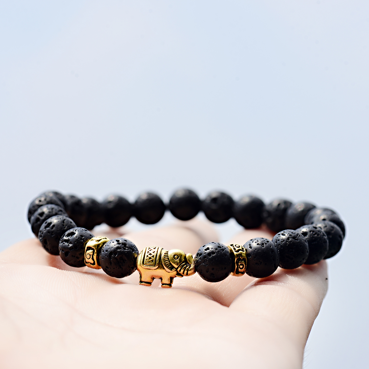 4Pcs/set Natural Stone Elephant Beaded Bracelets Set Handmade For Men Women Gift