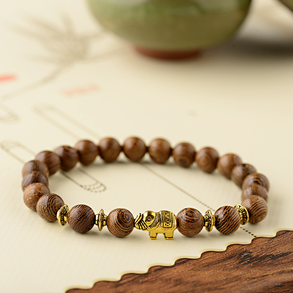 4Pcs/set Natural Stone Elephant Beaded Bracelets Set Handmade For Men Women Gift