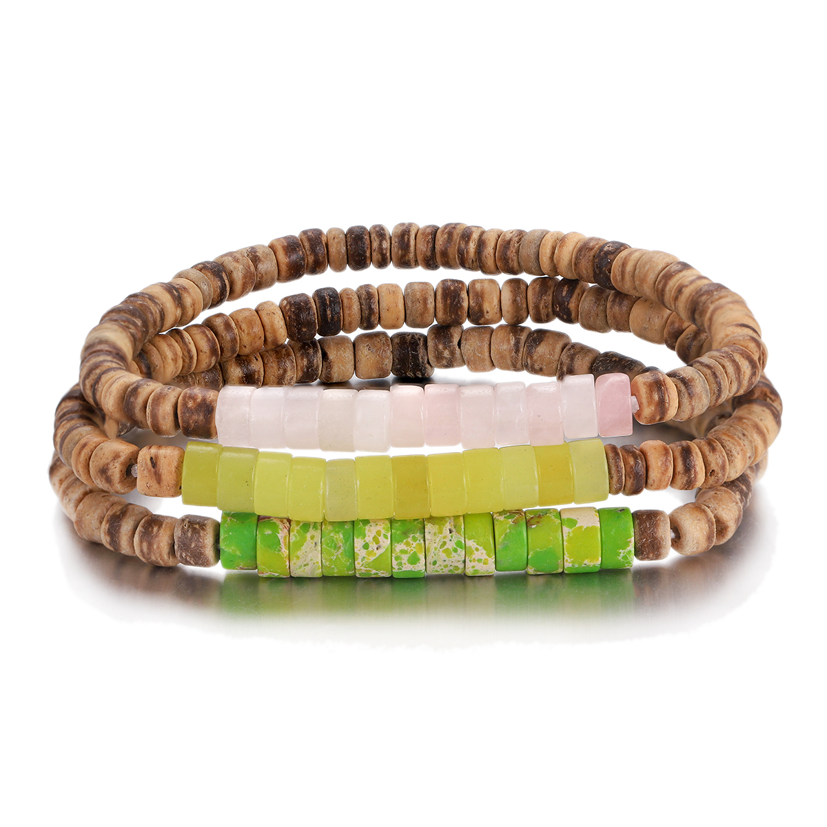 3Pcs Mens Surfer Bracelet Mens Beaded Bracelet Mens Stacking Coconut Bracelets