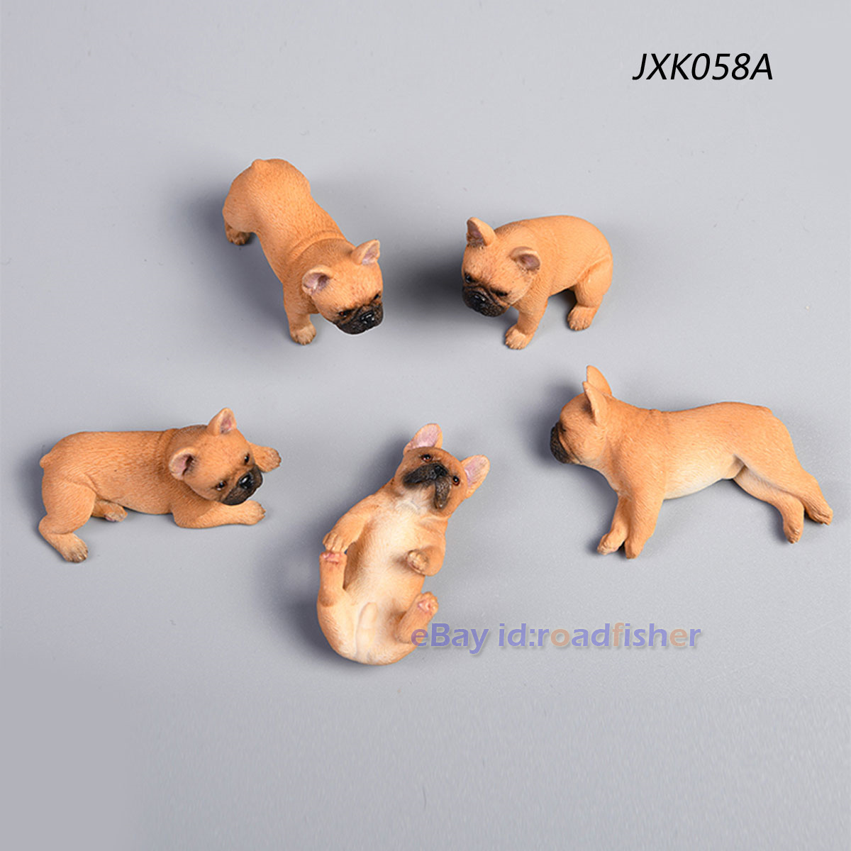 JXK 1/12 Bulldog Francés Linda Mascota Perro Figura Animal Modelo Coleccionista Decoración Pintada - Imagen 17 de 21