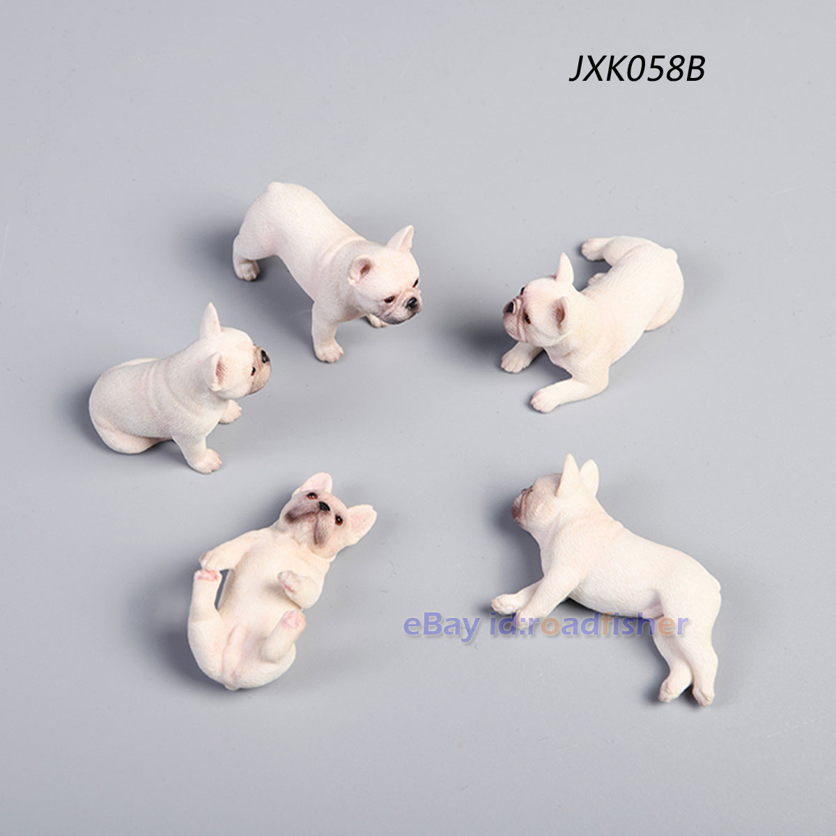 JXK 1/12 Bulldog Francés Linda Mascota Perro Figura Animal Modelo Coleccionista Decoración Pintada - Imagen 18 de 21