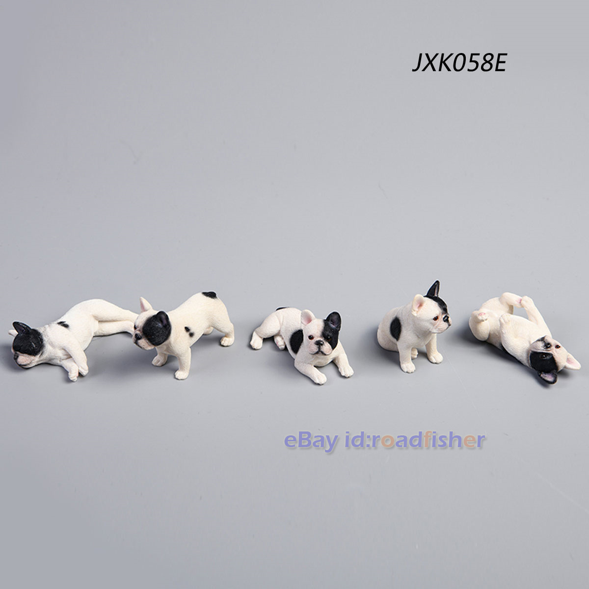 JXK 1/12 Bulldog Francés Linda Mascota Perro Figura Animal Modelo Coleccionista Decoración Pintada - Imagen 21 de 21