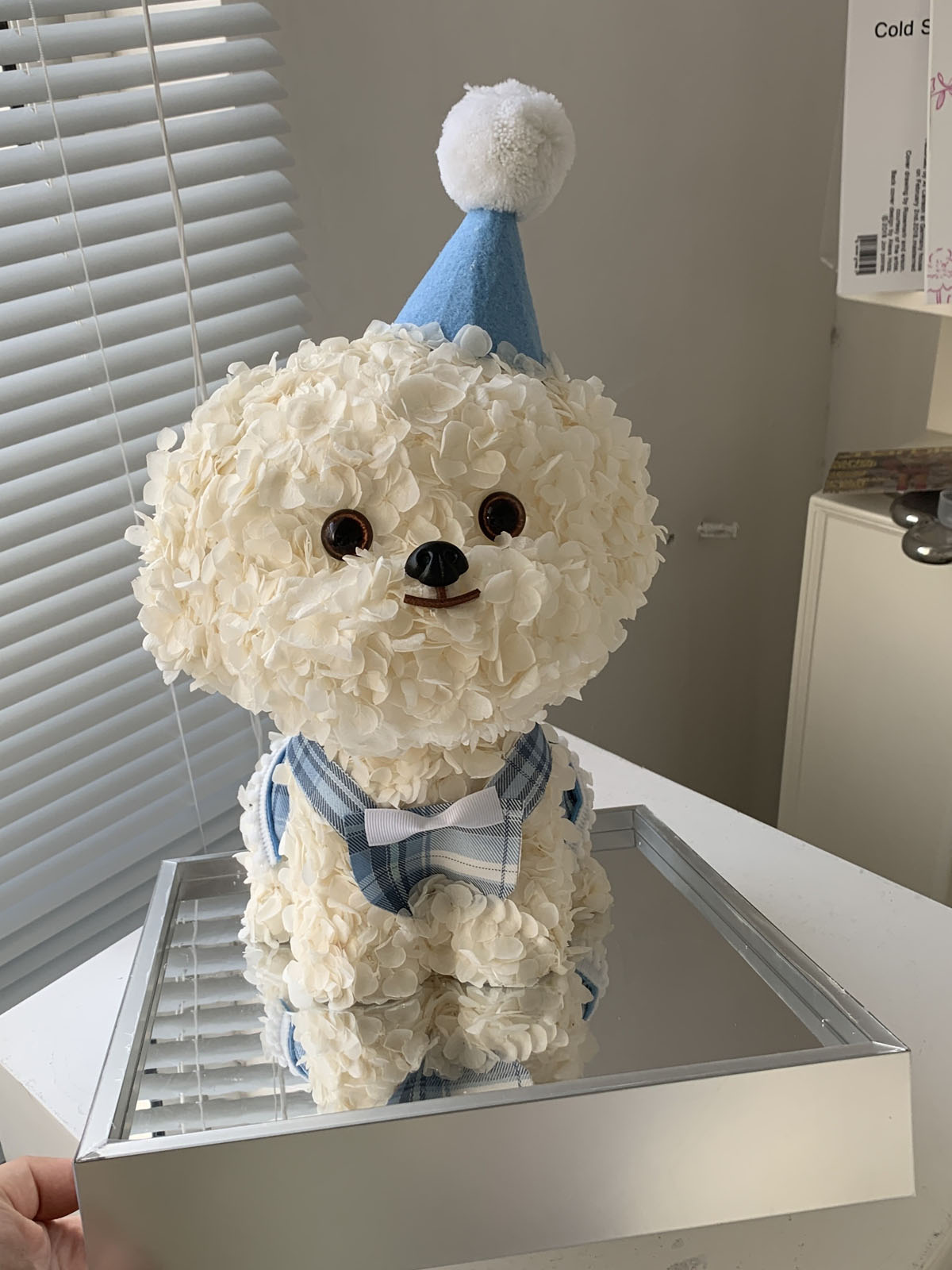 Flor Eterna Maltés Perro Caja Hogar Decoración Decoración Adornos Juguete Festival Regalo - Imagen 8 de 12