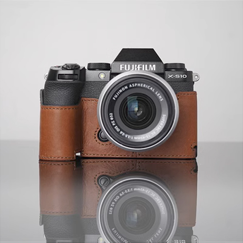 Genuine Real Leather Camera Bag Protective Case Cover Base For Fuji XS10 X-S10 - Picture 18 of 21