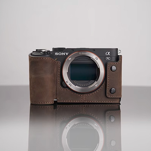 Vintage Genuine Real Leather Camera Bag Protective Case Cover Base For Sony A7C - Picture 13 of 18