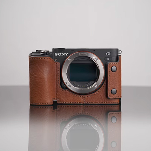 Vintage Genuine Real Leather Camera Bag Protective Case Cover Base For Sony A7C - Picture 15 of 18