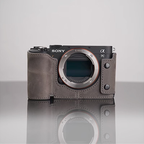 Vintage Genuine Real Leather Camera Bag Protective Case Cover Base For Sony A7C - Picture 17 of 18