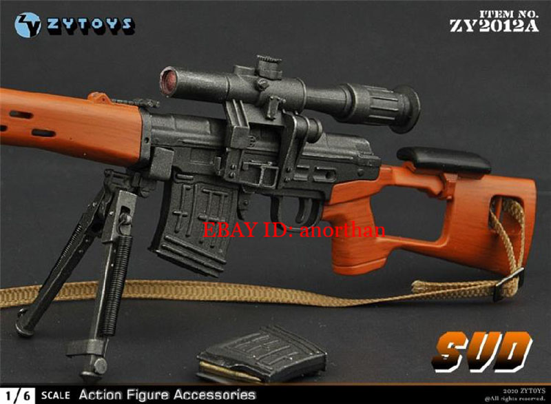Cos Sniper Rifle New ZYTOYS ZY2012 SVD SVDS Sniper Rifle Weapon Accessories for 1/6 ...