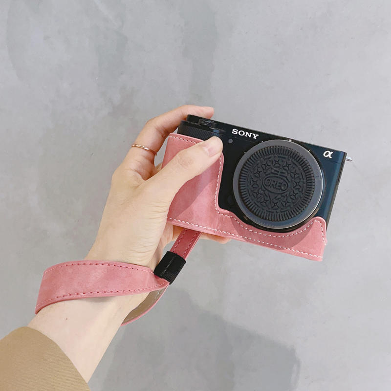 PU Leather Camera Bag Case Cover Base Wrist Belt For Sony ZV-E10L ZVE10 ZV-E10 - Picture 10 of 26