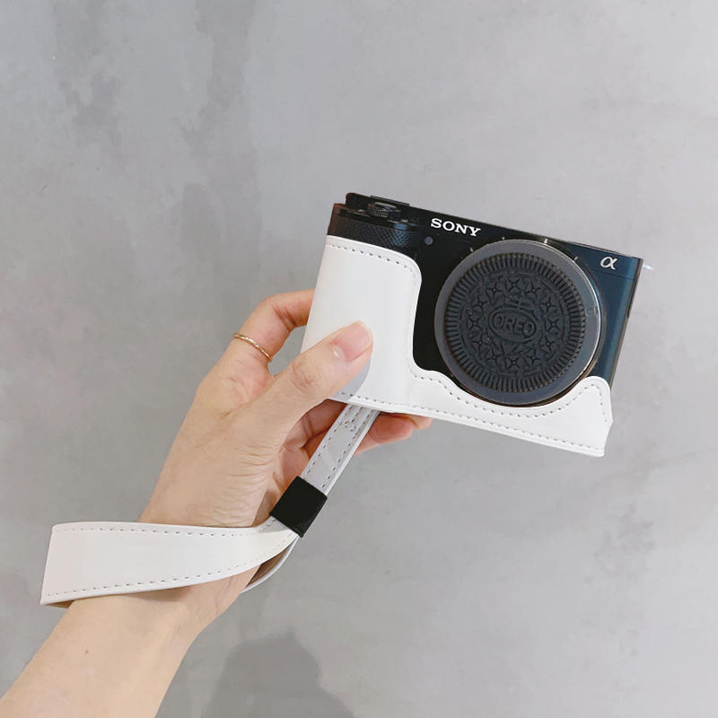 PU Leather Camera Bag Case Cover Base Wrist Belt For Sony ZV-E10L ZVE10 ZV-E10 - Picture 13 of 26