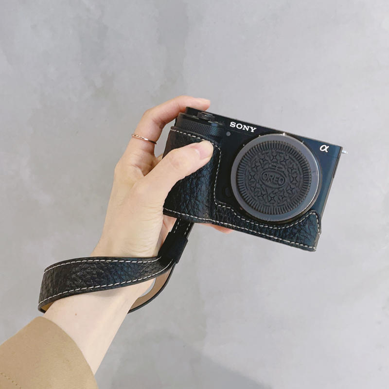 PU Leather Camera Bag Case Cover Base Wrist Belt For Sony ZV-E10L ZVE10 ZV-E10 - Picture 16 of 26
