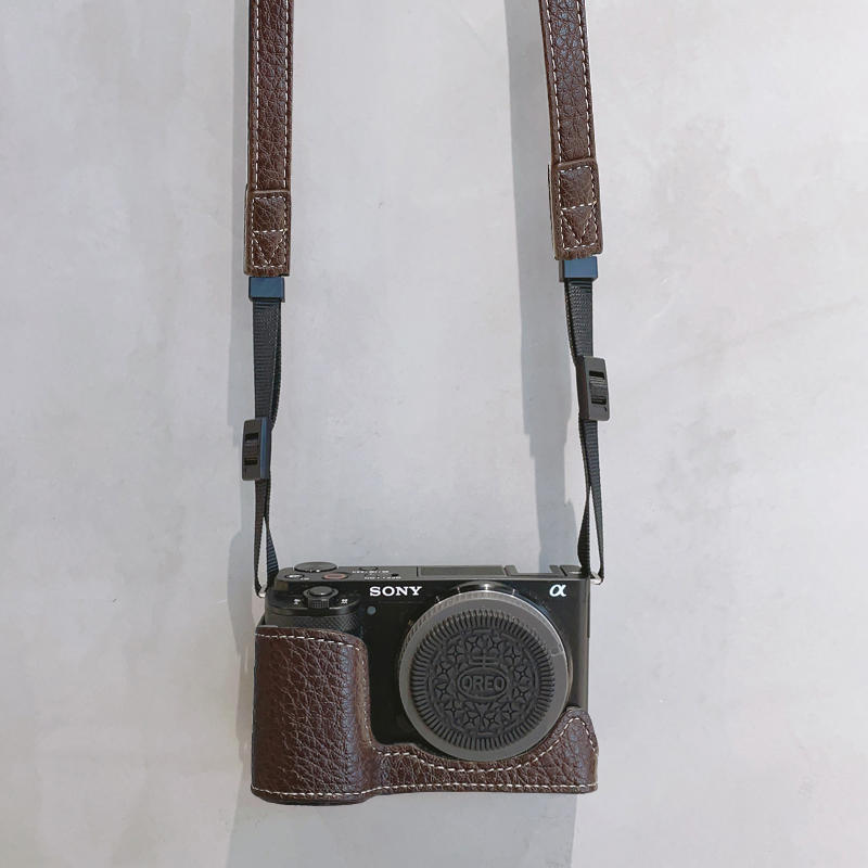 PU Leather Camera Bag Case Cover Base Wrist Belt For Sony ZV-E10L ZVE10 ZV-E10 - Picture 20 of 26
