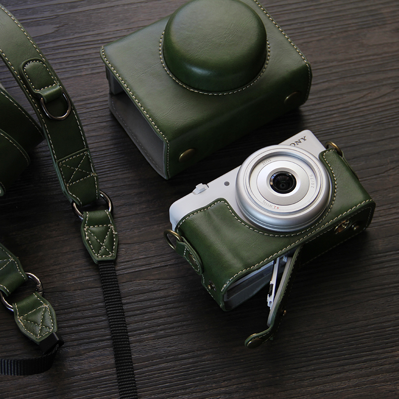 PU Leather Protective Camera Bag Case Cover with Belt For Sony ZV-1F ZV1F ZV1ii - Picture 9 of 13
