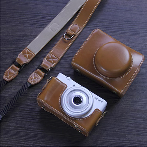 PU Leather Protective Camera Bag Case Cover with Belt For Sony ZV-1F ZV1F ZV1ii - Picture 10 of 13