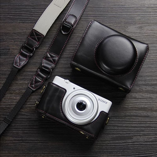 PU Leather Protective Camera Bag Case Cover with Belt For Sony ZV-1F ZV1F ZV1ii - Picture 11 of 13