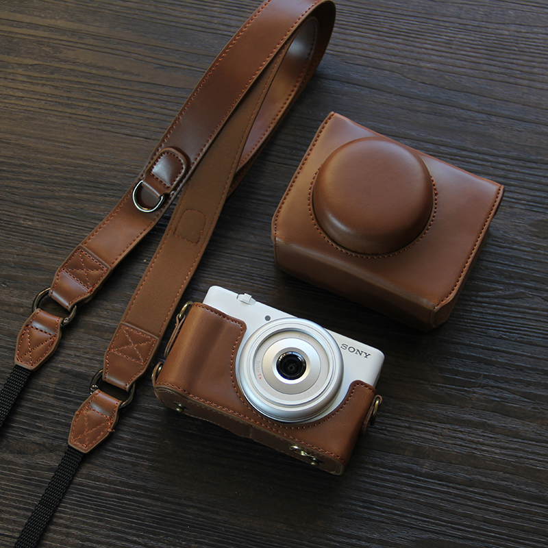 PU Leather Protective Camera Bag Case Cover with Belt For Sony ZV-1F ZV1F ZV1ii - Picture 12 of 13