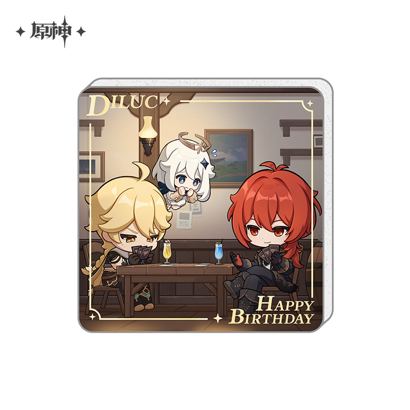 miHoYo Genshin Impact Cute Acrylic Fridge Magnet Official Goods Happy Birthday - Picture 7 of 32