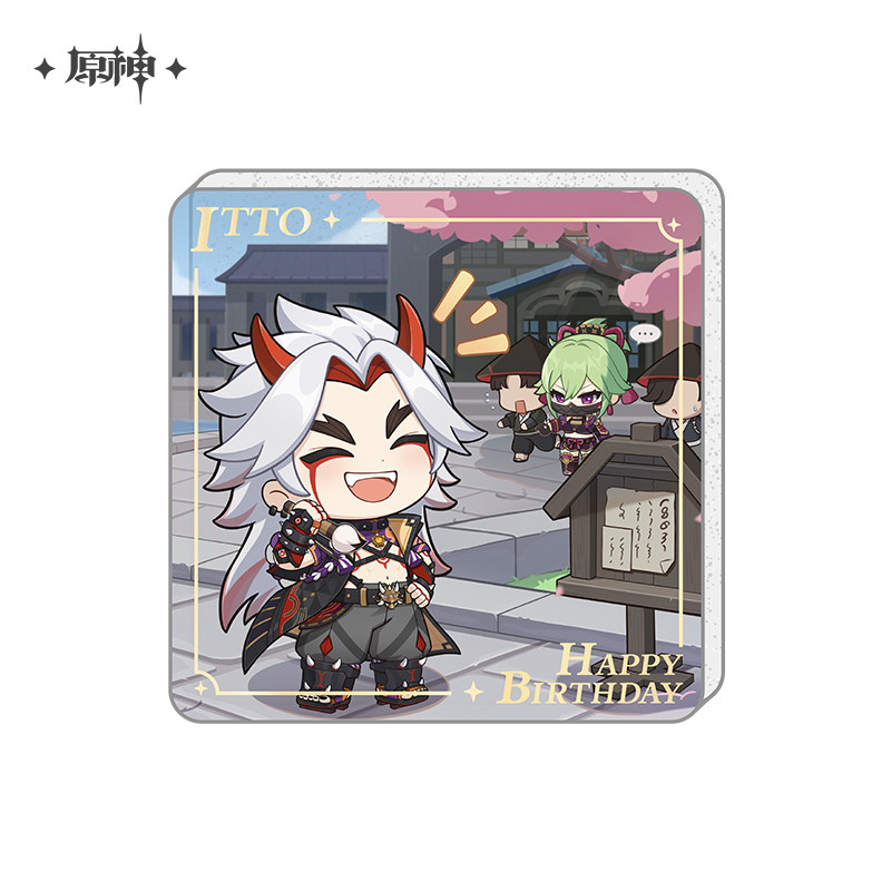 miHoYo Genshin Impact Cute Acrylic Fridge Magnet Official Goods Happy Birthday - Picture 10 of 32