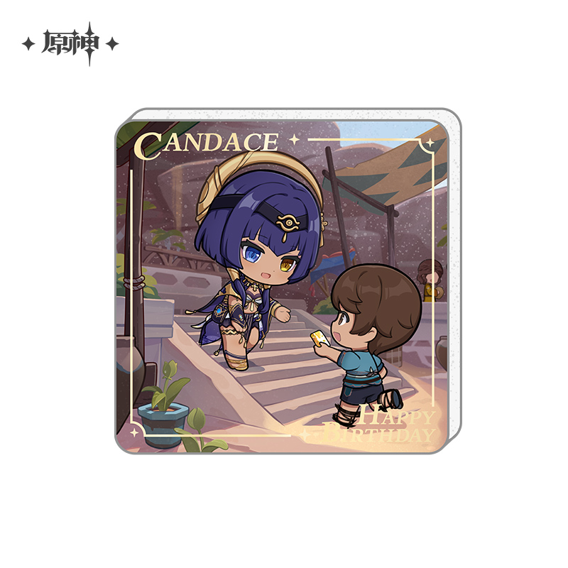 miHoYo Genshin Impact Cute Acrylic Fridge Magnet Official Goods Happy Birthday - Picture 11 of 32