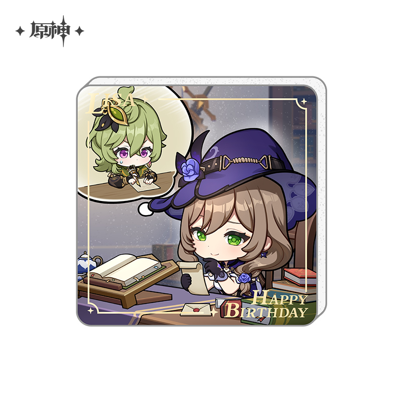 miHoYo Genshin Impact Cute Acrylic Fridge Magnet Official Goods Happy Birthday - Picture 14 of 32