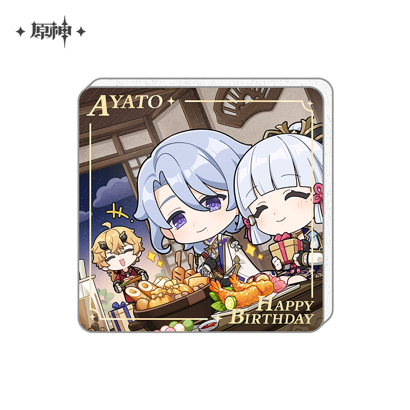miHoYo Genshin Impact Cute Acrylic Fridge Magnet Official Goods Happy Birthday - Picture 24 of 32