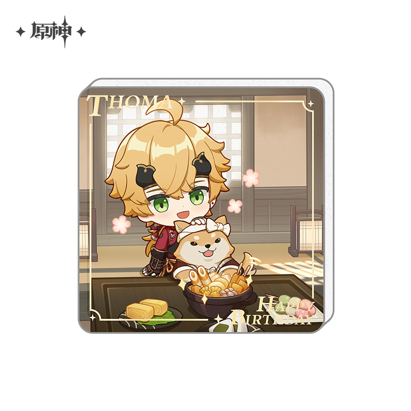 miHoYo Genshin Impact Cute Acrylic Fridge Magnet Official Goods Happy Birthday - Picture 25 of 32