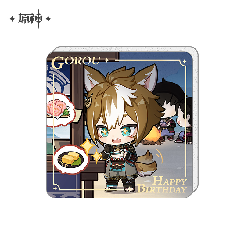 miHoYo Genshin Impact Cute Acrylic Fridge Magnet Official Goods Happy Birthday - Picture 27 of 32