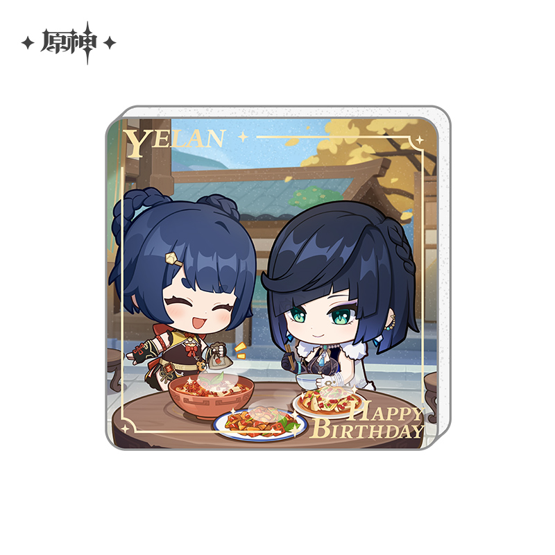 miHoYo Genshin Impact Cute Acrylic Fridge Magnet Official Goods Happy Birthday - Picture 31 of 32