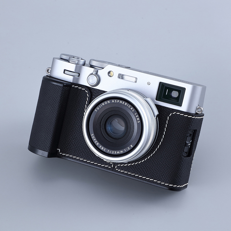 Real Leather Camera Bag Case Protect Cover Grip Handle for Fuji X-100VI X100VI - Picture 25 of 42