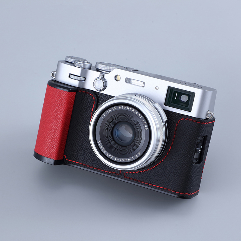 Real Leather Camera Bag Case Protect Cover Grip Handle for Fuji X-100VI X100VI - Picture 26 of 42