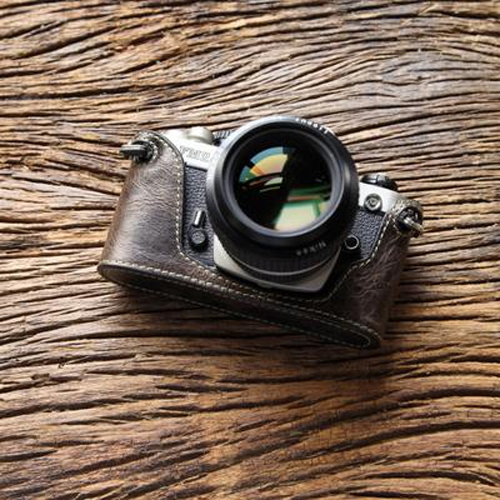 Genuine Real Leather Camera Bag Case Protect Half Cover Base For Nikon FM2 - Picture 10 of 19