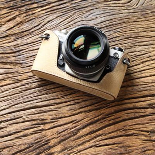 Genuine Real Leather Camera Bag Case Protect Half Cover Base For Nikon FM2 - Picture 13 of 19